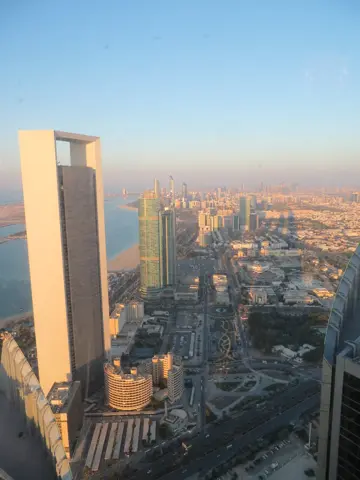 Abu Dhabi Corniche seen from Observation Deck at 300