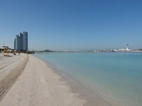 Corniche Beach — A view along the Corniche Beach shoreline.