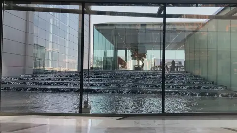 گیلیریا الماریہ جزیرہ میں شیشے کے پیچھے تہہ دار آبی آرائش