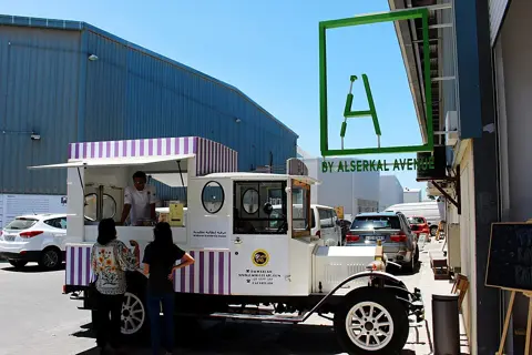A gelato truck outside the warehouse galleries of Alserkal Avenue, photographed in 2015