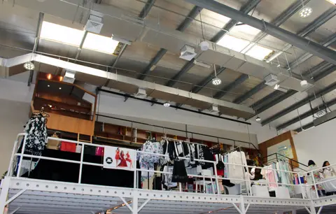 A warehouse market and upper-level displays at Alserkal Avenue, photographed in 2015