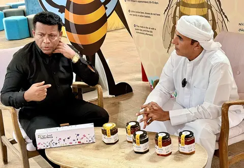 Honey products on display during a visit to Hatta Honey Bee Garden and Discovery Centre